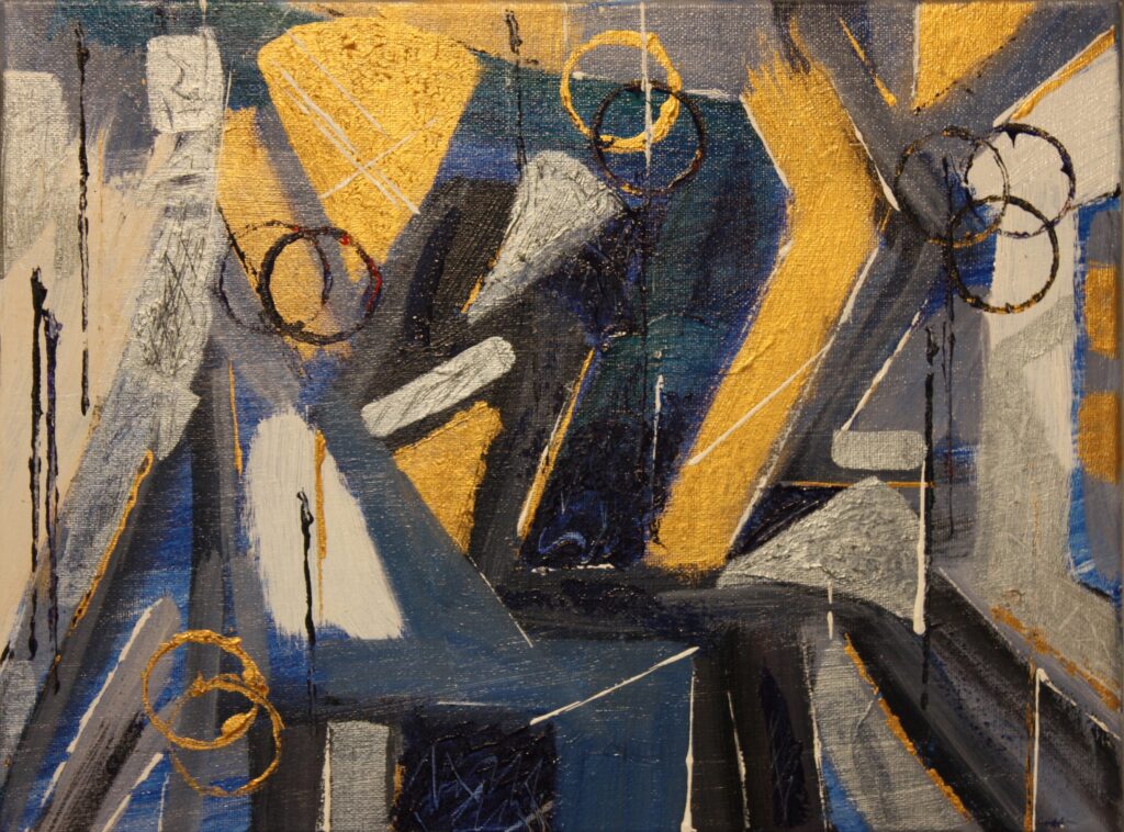 Unique abstract art for sale. The Scholar by Lyn Pettigrew