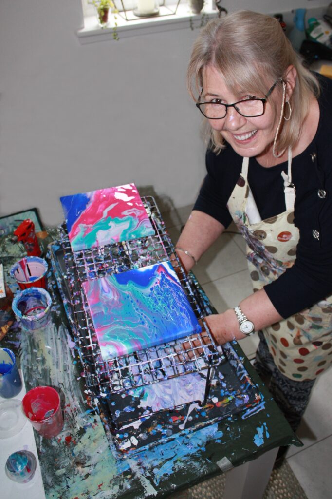 Unique abstract art by Lyn Pettigrew Acrylic Pouring